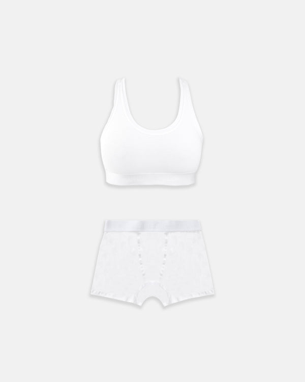 Pack W Basics Underwear Top & Boxers White