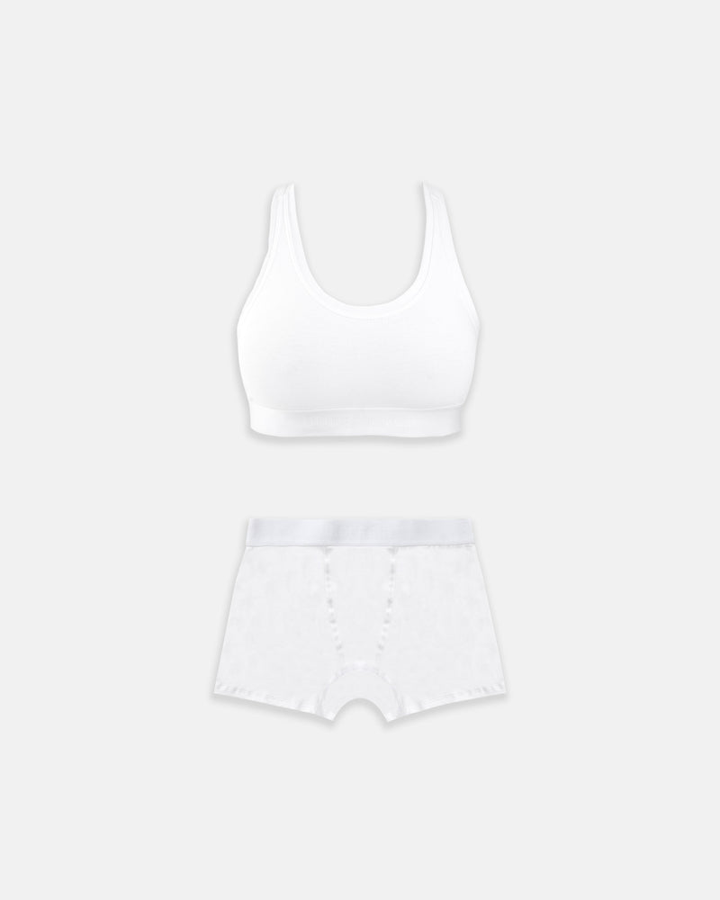 Pack W Basics Underwear Top & Boxers White